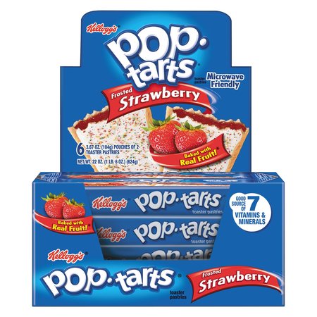 Kelloggs Pop Tarts, Frosted Strawberry, 3.67, PK6 3800031732